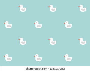 Cute duckling seamless pattern. Vector illustration.