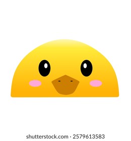 cute duckling vector, cartoon duckling face, drawing duckling face easy and simple full color