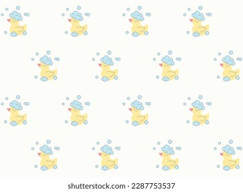 Cute ducklings seamless pattern design. Vector illustration. 