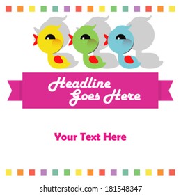 Cute ducks baby shower invitation 