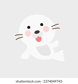 
Cute dugong on gray background. Illustration. Vector