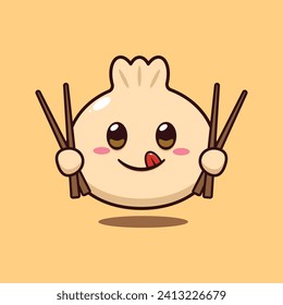 Cute Dum Sum cartoon vector illustration.
