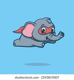 Cute Dumbo flight vector children's illustration Q version vector cartoon illustration