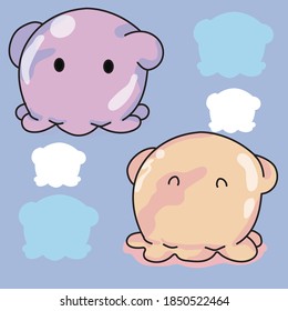 CUTE Dumbo Octopus  Vector Illustration