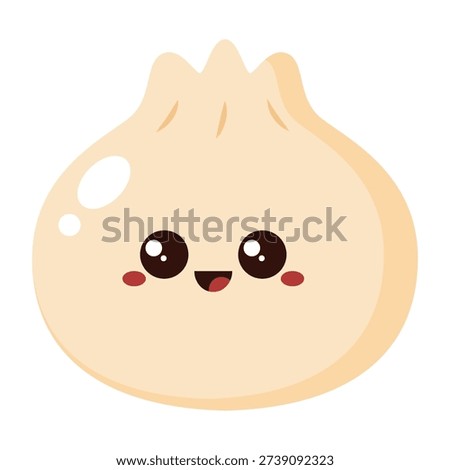 Cute dumpling bao bun character cartoon icon isolated on transparent background.