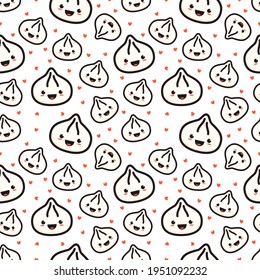 cute dumpling seamless pattern design