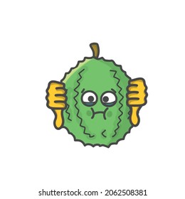 Cute Durian  Activity Character Flat Cartoon Vector Design Illustration