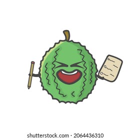 Cute Durian  Activity Character Flat Cartoon Vector Design Illustration