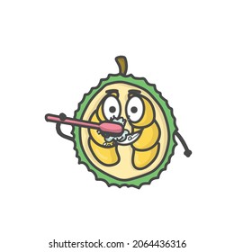 Cute Durian  Activity Character Flat Cartoon Vector Design Illustration