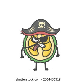 Cute Durian Activity Character Flat Cartoon Vektordesign Illustration