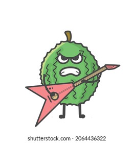 Caracteres de la actividad del durión de corte caricatura plana Vector de diseño Ilustración