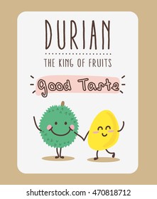 Cute Durian Cartoon / Mascot Vector