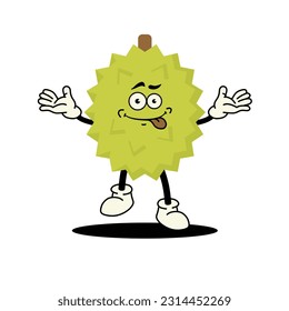 cute durian cartoon vector logo illustration