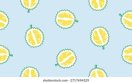 Cute durian fruits pattern background vector design
