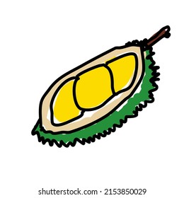 Cute Durian Vector On White Background