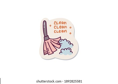 Cute duster doodle sticker design