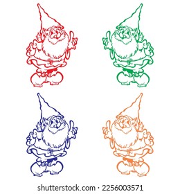 Cute Dwarf Cartoon Character Vector Illustration