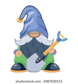Nette Zwerg flache Zeichen Symbole