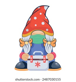 Cute Dwarf Flat Character Icons