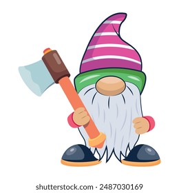 Cute Dwarf Flat Character Icons