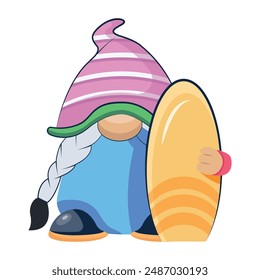 Nette Zwerg flache Zeichen Symbole