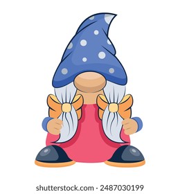 Cute Dwarf Flat Character Icons