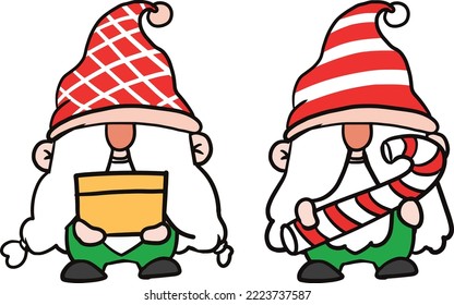 cute dwarf illustration vector full color for christmas holiday decoration design