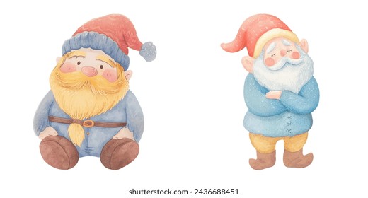 Nette Zwerg Aquarell Vektor-Illustration
