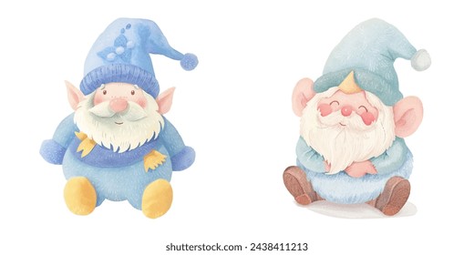 Nette Zwerg Aquarell Vektor-Illustration 