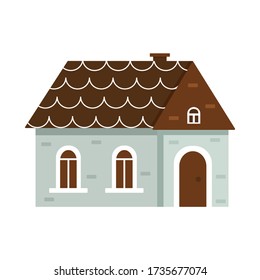Cute dwelling house with bright colors. Isolated vector illustration in a flat style. Home sweet home