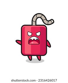cute dynamite cartoon in a very angry pose , cute style design for t shirt, sticker, logo element