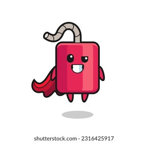 the cute dynamite character as a flying superhero , cute style design for t shirt, sticker, logo element