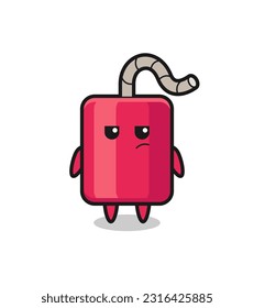 carácter dinamita lindo con expresión sospechosa, diseño de estilo lindo para camiseta, pegatina, elemento logo