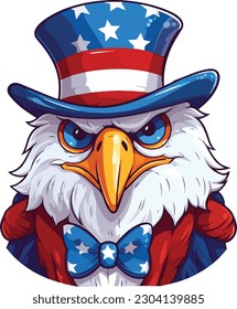 Cute Eagle in 4th of july