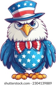 Cute Eagle in 4th of july