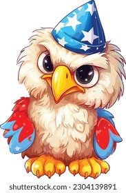 Cute Eagle in 4th of july