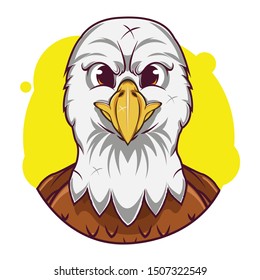 cute eagle avatar with yellow background