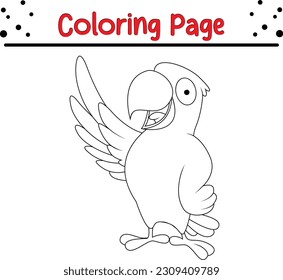 Cute Eagle Cartoon Färbung Seite Vektorgrafik. Für Kinder Farbbuch.