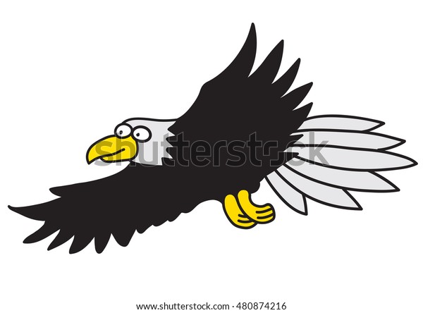 Cute Eagle Cartoon Isolated On White Stock Vector (Royalty Free ...