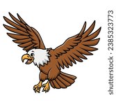 Cute eagle cartoon on white background