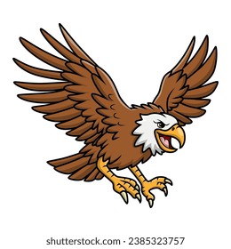 Cute-Adler-Cartoon auf weißem Hintergrund