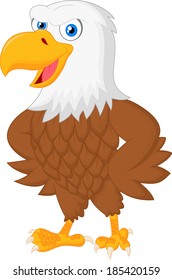 Cute eagle cartoon posing