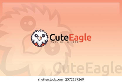 Cute eagle head mascot logo