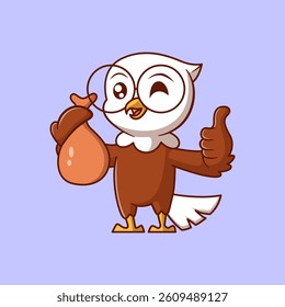Cute Eagle Holding a Money Bag – Funny Finance Bird Illustration