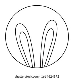 cute ears of rabbit in frame circular isolated icon vector illustration design