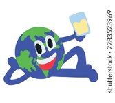 cute earth cartoon, good for graphic design resource