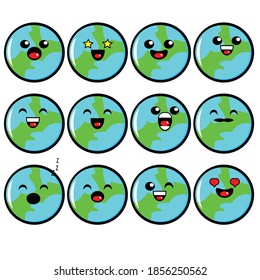 Cute earth character illustration design