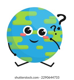 Cute earth character with various expressions collection in flat illustration, this character element will create a fresh atmosphere, simple cute fun and elegant vector design.