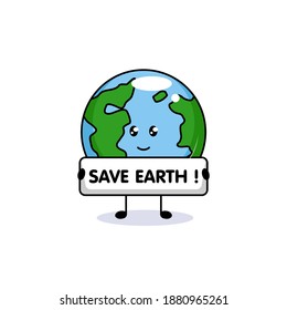 cute earth environmental mascot design