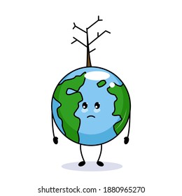 cute earth environmental mascot design